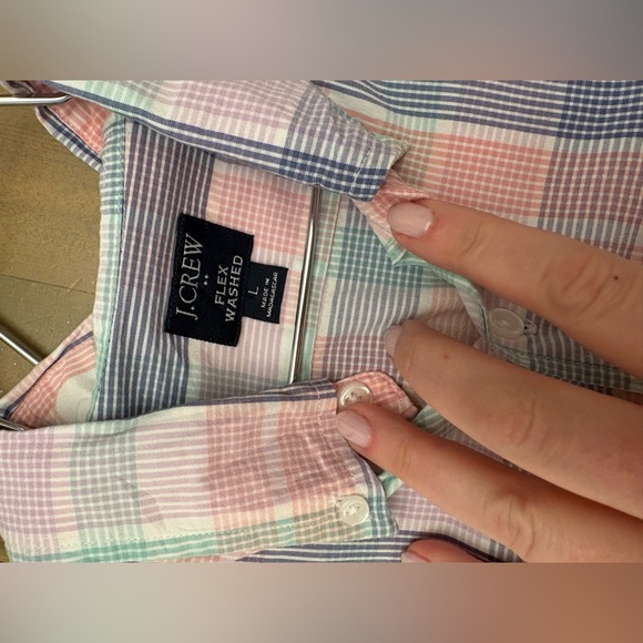 J. Crew Men's Pastel Plaid Button Down Shirt Size Large - Picture 5 of 6